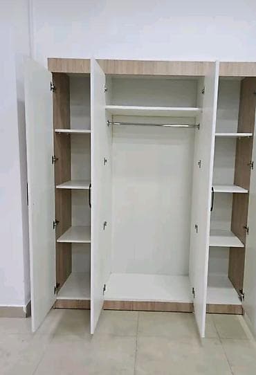 İşlənmiş, 4 qapılı, Siyirməli, Ağ, Digər material, Açılan, Düz dolab — 2