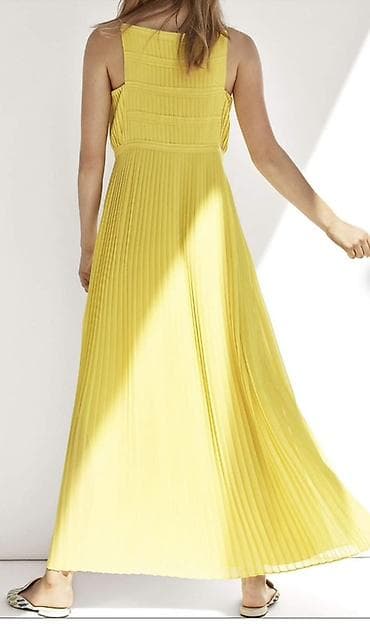 Şəxsi əşyalar: Sarı rəngli pliseli maxi don - Rəng: canlı limon sarısı - Uzunluq — 1