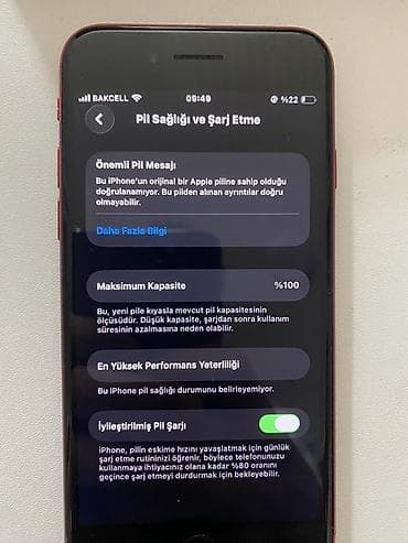 su radiatoru ev: IPhone SE 2022, 64 GB, Qırmızı, Barmaq izi — 5