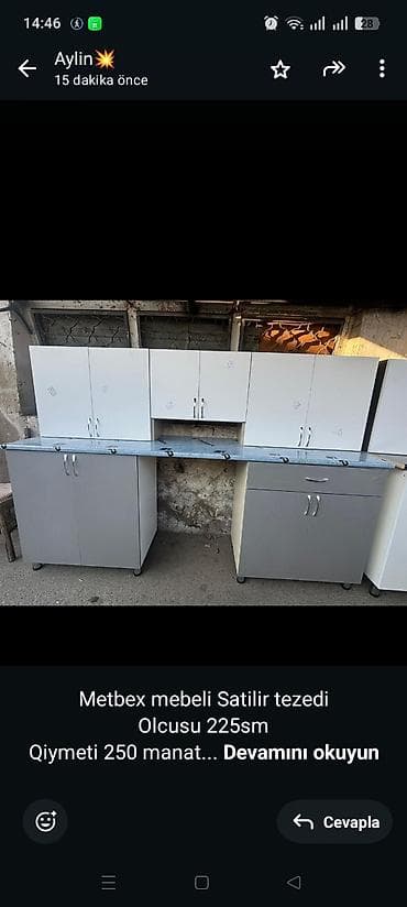Metbex mebeli Satilir tezedi Olcusu 225sm Qiymeti 250 manat Unvan
