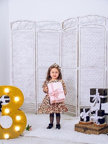 leopard: Yas 1-2 ve 3-4 Uşaq geyim dəsti – leopard naxışlı - Model: qız — 3