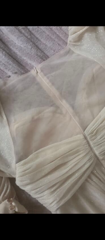 вечернее платье шифоновый: Krem rəngli, uzunqol axşam donu. Donun yuxarı hissəsi və yaxa xətti — 3