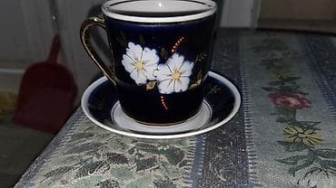 azza mini tortlar: Çay dəsti, rəng - Qırmızı, Farfor, SSRİ — 10