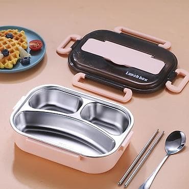 Paslanmayan poladdan (SUS304) bölməli yemək qabı – “Lunch Box” — 5