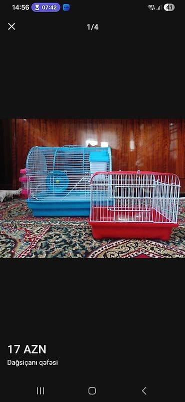 qefes boyuk: Hamster qəfəsi – tam komplekt - Rəng: mavi (metaldan barmaqlıqlar — 1