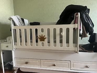 Для девочки и мальчика, Четырехугольная, Колыбель, Без механизма качания — 1