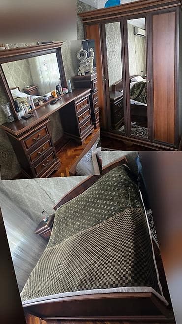 Yataq dəsti Satılır 250₼ Dəstə daxildi taxt matrassız. Dolab, termo