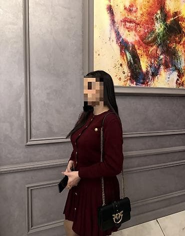 Bordo rəngdə qadın trikotaj dəst - Üst: dairəvi yaxalı, uzunqol, ön — 2