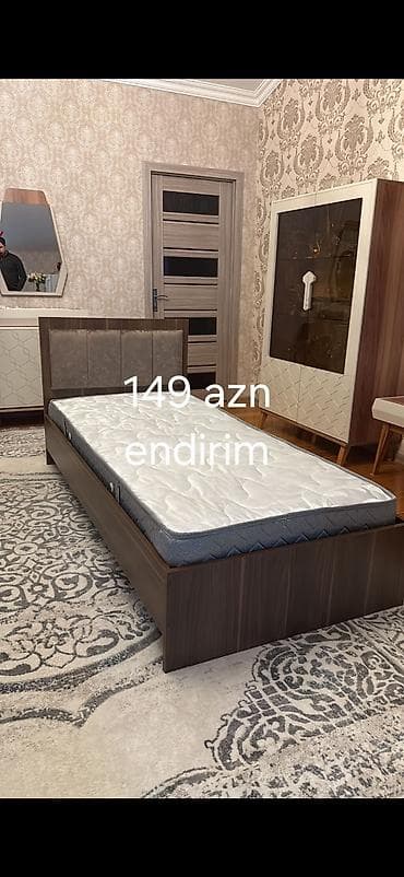 taxta qapi temiri: Tək nəfərlik çarpayı – müxtəlif başlıqlı modellər - Rəng: ağ karkas — 5