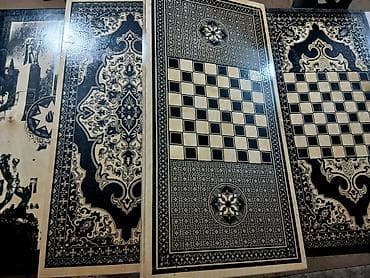 + 3 azn das ve zer Taxta nərd-şahmat dəsti - Material: təbii ağacdan