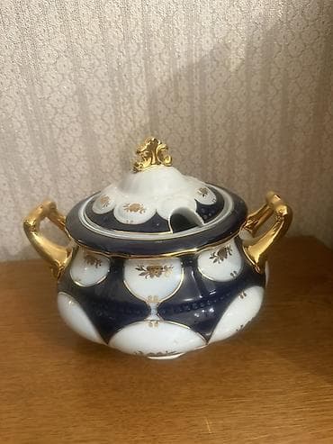 qara gilas murebbesi: Porselen qapaqlı sup qabi, Liandr - Material: yüksək keyfiyyətli — 1