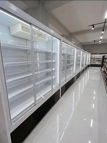 Mağaza/supermarket üçün şüşə qapılı soyuducu vitrinlər - Uzun sıralı — 1