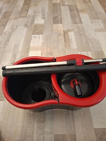 mop dəsti: Spin mop və vedrə dəsti - İki bölməli vedrə: biri su üçün, digəri — 8