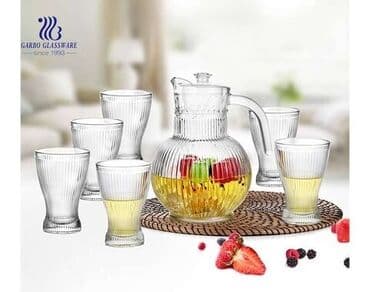 nar sixan aparat: Garbo Glassware şüşə süfrə dəsti - Tərkib: 1 ədəd qapaqlı sürahi və 6 — 3