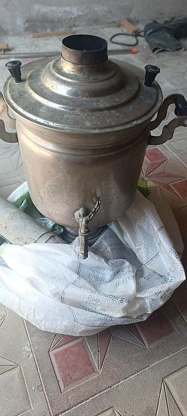 kohnə samavar: Samovar 6lt Klassik metaldan samovar - Material: qalın divarlı — 1