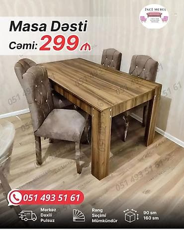 kunc dolablar: Qonaq otağı üçün, Yeni, Açılmayan, Dördbucaq masa, 6 stul — 1