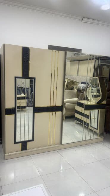 кухна мебели: Двуспальная кровать, Шкаф, Комод, Трюмо — 6