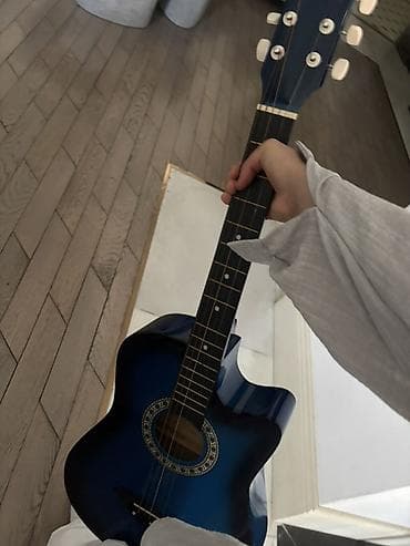 gitara ucuz: Belucci akustik gitara – kəsik (cutaway) korpus dizaynı, mavi-səma — 2