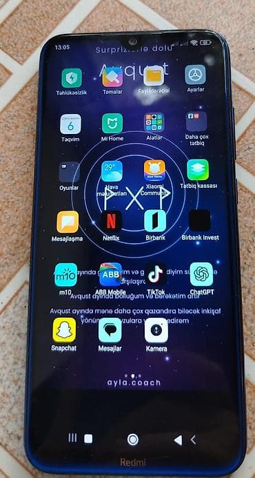 apple iphone 12 mini: Redmi 8, 128 GB, rəng - Mavi, Barmaq izi — 2