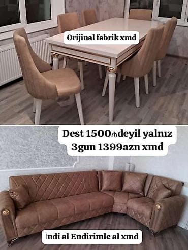 klub divan: Orijinal fabrik istehsalı mebel dəsti Tərkibi: - Açıla bilən ağ masa — 1