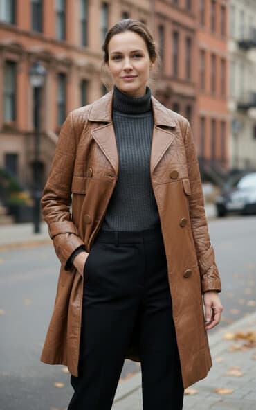 dəri plaşlar: Plaş, 2XL, rəng - Qəhvəyi — 1