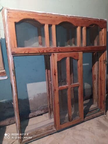 qapı və pəncərə: Двухстворчатое Деревянное окно, Ширина: 150 см, Длина: 160 см — 1