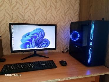 Gaming stolüstü kompüter – LED işıqlı şüşə yan panel və ön paneldə