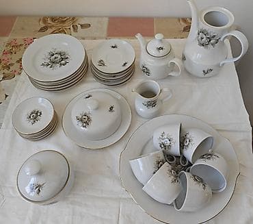 cay: Çay dəsti, rəng - Ağ, 6 nəfərlik, Almaniya — 1