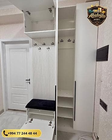 Yeni, 2 qapılı, Güzgülü, Rəngli, Açılan, Düz dolab — 2