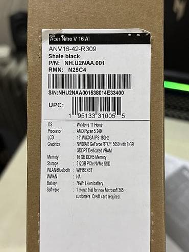 Acer Nitro, 16 ", AMD Ryzen 5, 512 GB — 2