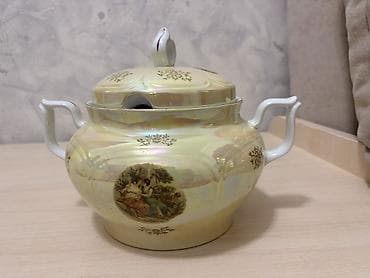 taxtadan gul qablari: Sup qabları, rəng - Sarı, Farfor, Almaniya — 4