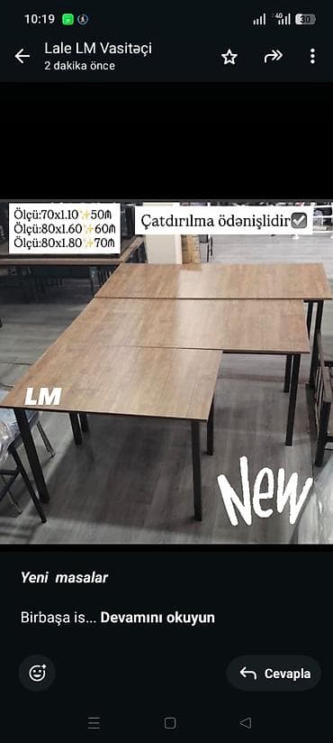 _*Yeni masalar*_ Birbaşa istehsalçıdan alın‼️ Çatdırılma lalafo.az -da _*Yeni masalar*_ Birbaşa istehsalçıdan alın‼️ Çatdırılma