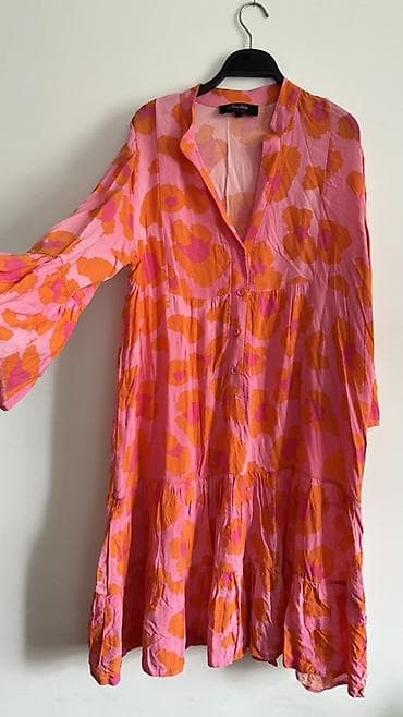 Rəngli naxışlı qadın paltarı - Stil: rahat, bohem tərzli, A-kəsim