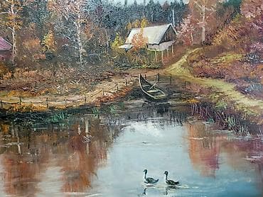 divan sekilleri: Məhsul: Orijinal yağlı boya tablo – “Payız kənd mənzərəsi”Əl işi — 6