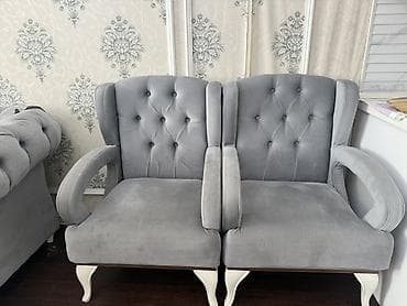 - Məhsul: İki ədəd yumşaq kreslo dəsti - Rəng: Boz - Material: Mebel