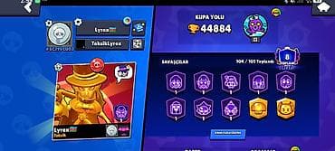 cins dest: Brawl Stars hesabı – yüksək səviyyəli oyun profili - Kupa yolu: 44 — 2
