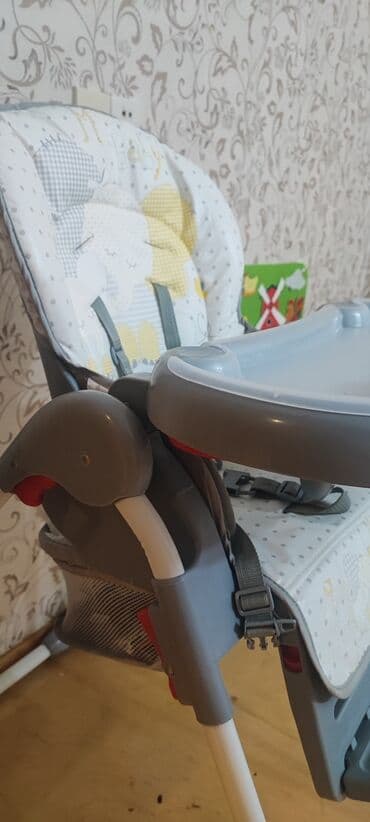 maşa i medved: Uşaq üçün yemək stulu – SHENMA - Rəng: boz-ağ kombinasiyası, yumşaq — 3