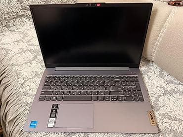 Monitorlar: Lenovo noutbuk – 15.6" ekranlı, boz/gümüş rəngli korpus. Yenidir coxx — 1