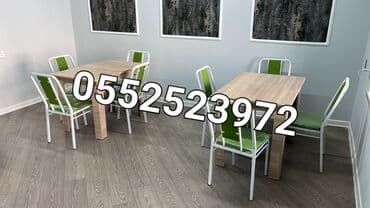 stol və stul dəstləri: Yeni, Kvadrat masa, 4 stul, Açılmayan, Stullar ilə, Metal, Azərbaycan — 4