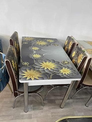 Mətbəx üçün, Dördbucaq masa, 4 stul