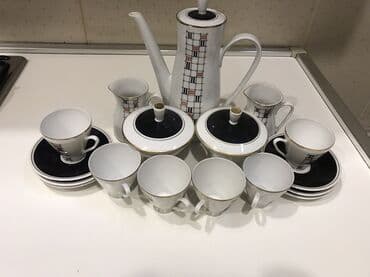 Otaq bitkiləri: Qəhvə dəsti, Farfor, Almaniya — 1