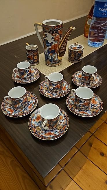 Qəhvə dəsti, rəng - Qızılı, Farfor, Yaponiya