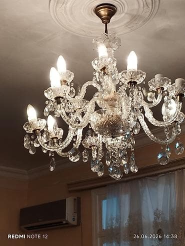 xrustal vaz: Çılçıraq, 8 lampa, Xrustal — 1