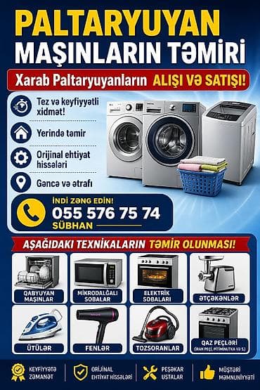 ismayıllı bakı avtobus: Paltaryuyanların və məişət texnikasının peşəkar təmiri Xidmətlər: - — 1