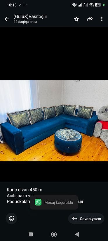 pufik satilir: Kunc divan 450 m Acilir,baza var Paduskalari ve bufiklə bir yerde — 1