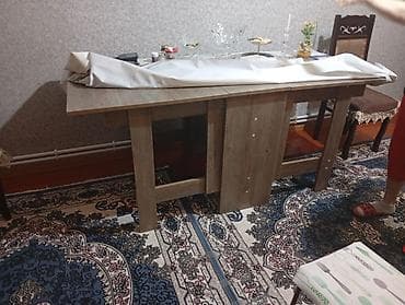 Açılan-bükülən yemək masası - Material: ağac teksturalı laminat/LDSP
