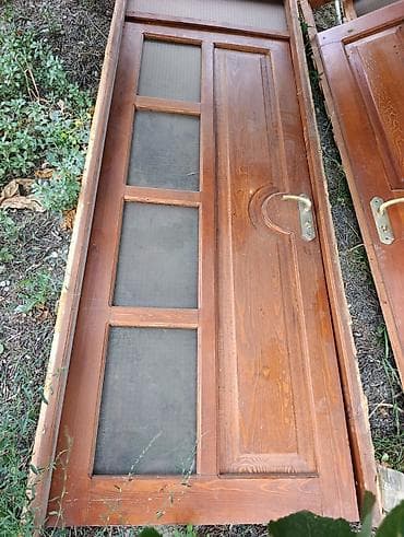 Taxta giriş/qapı dəsti - Material: təbii ağac (şam tonunda