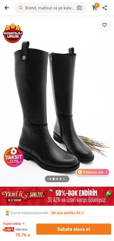 sapaskiler: Qadın uzun boğazlı çəkmə – klassik qara rəng.Razmer səhv gəlib deyə — 1