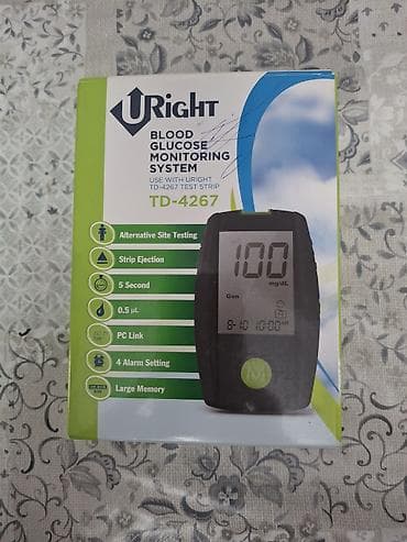 URight TD-4267 qan qlükoza ölçmə sistemi Xüsusiyyətlər: - Alternativ