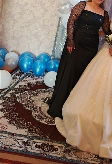 утягивающее белье для полных женщин: Qara rəngli ziyafət/gecə geyimi - Stil: Klassik uzun ziyafət donu - — 1